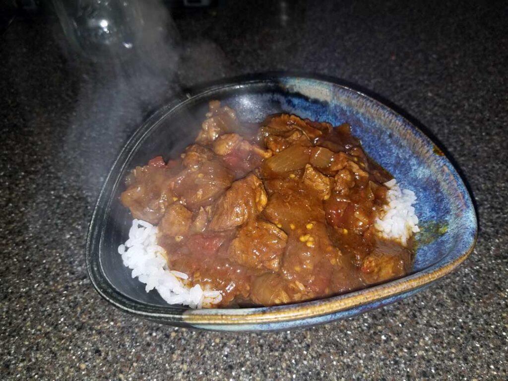 Vindaloo over rice